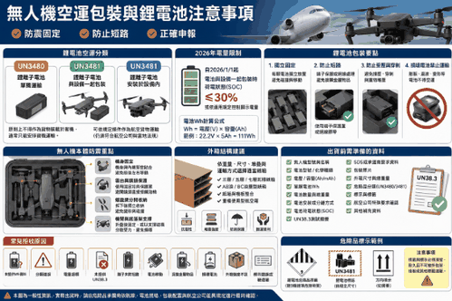 無人機空運包裝鋰電池注意事項